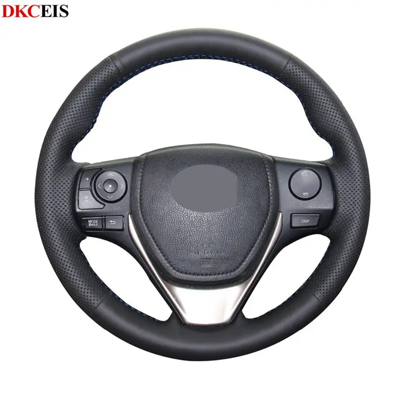 Черный мягкий чехол рулевого колеса автомобиля из искусственной кожи для Toyota