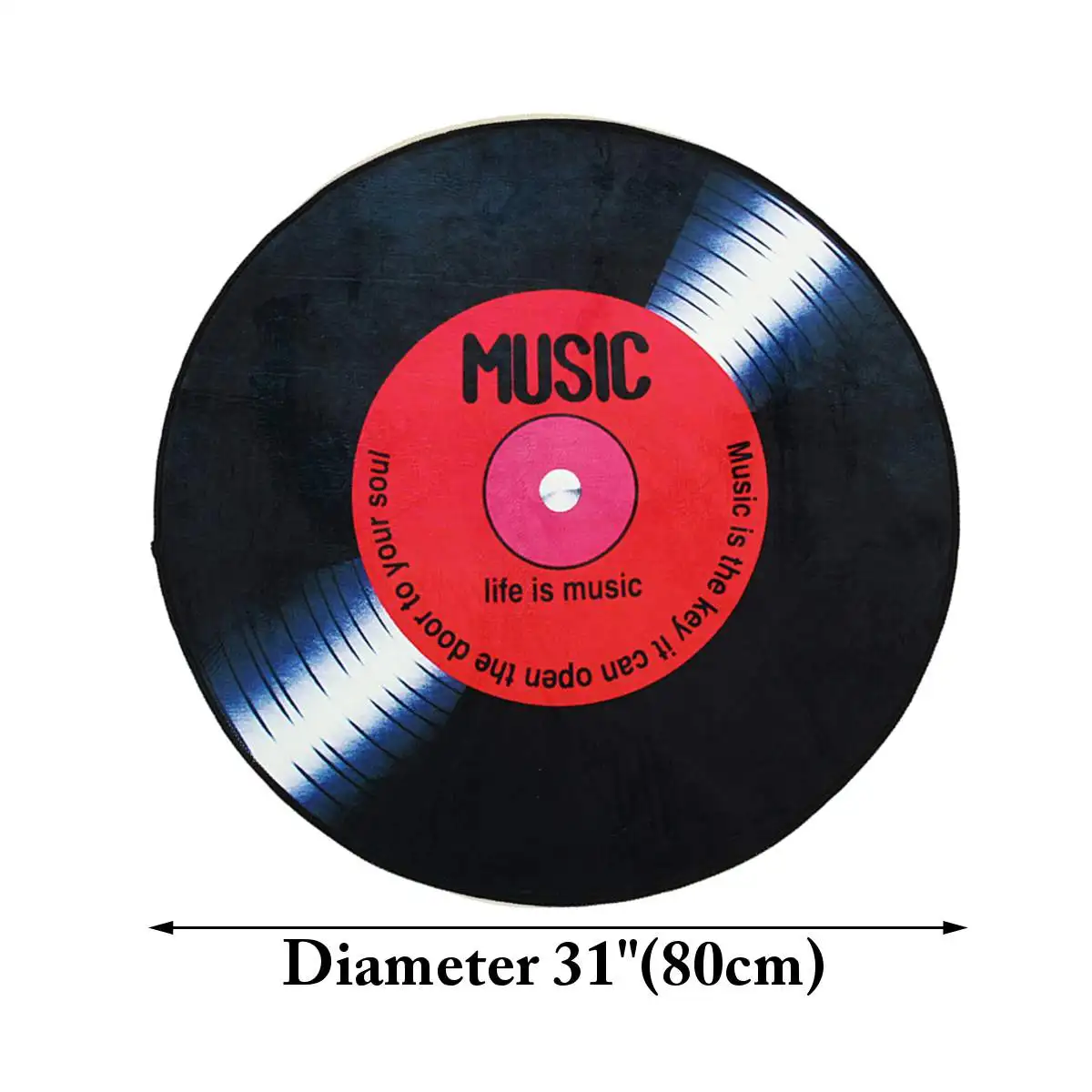 Music Vinyl Record Printed Round Carpet Soft Carpets For Living Room Anti-slip Rug Chair Floor Mat For Home Decor Kids Room