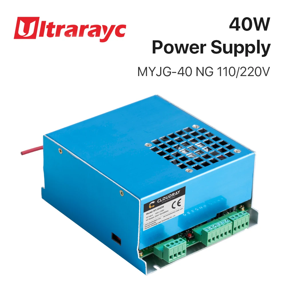 

Ultrarayc 40W CO2 Laser Power Supply MYJG-40T 110V 220V for CO2 Laser Engraving Cutting Machine 35-50W MYJG