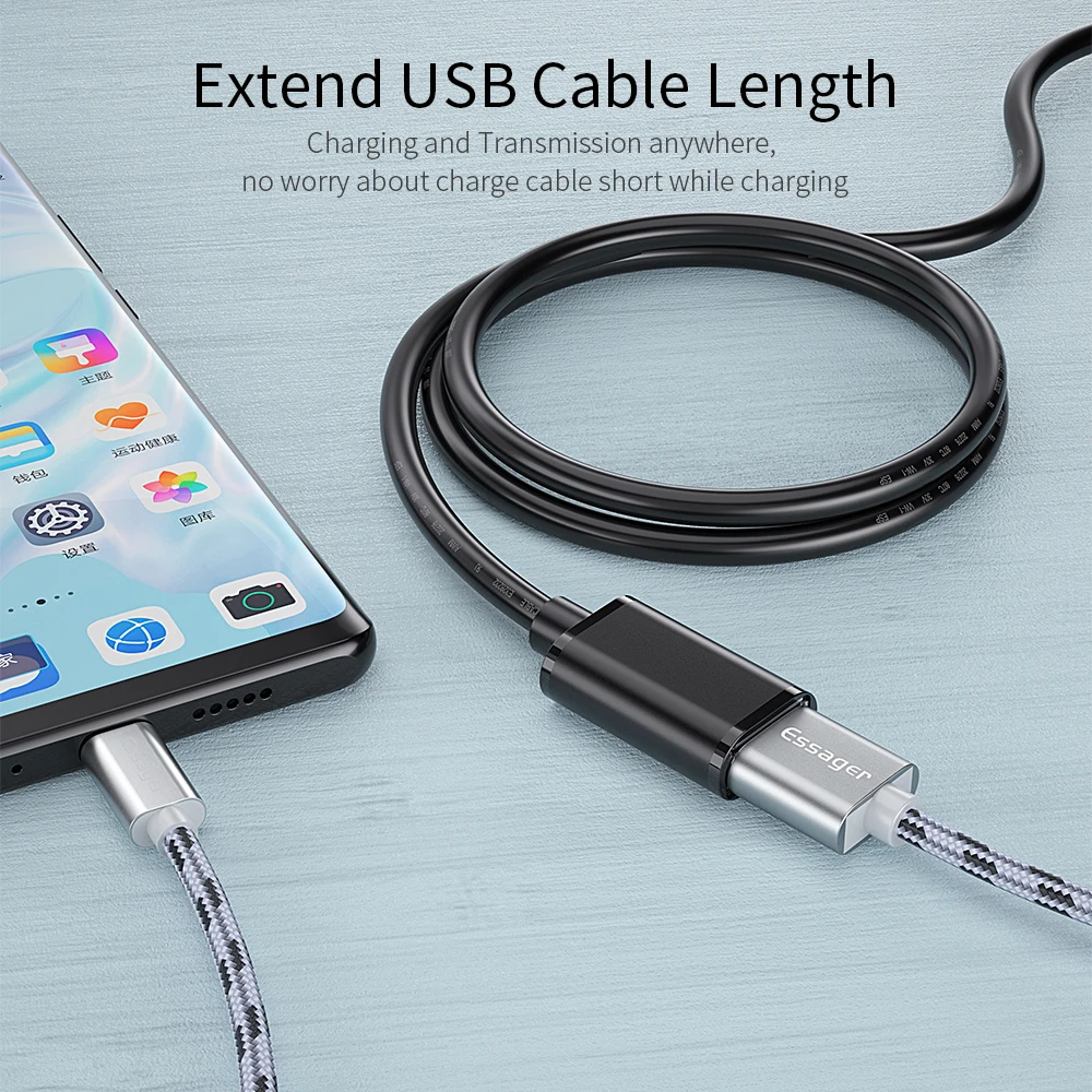 Essager USB 3,0 кабель-удлинитель папа-папа USB3.0 удлинитель 5 Гбит/с USB удлинитель для передачи данных для радиатора жесткий диск Webcom PC