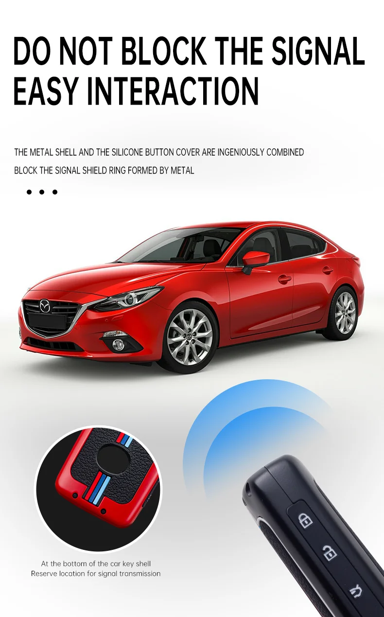 Nuovo portachiavi in lega di zinco per Auto Car Styling per Mazda 3 Alexa CX4 CX5 CX8 2019 2020 supporto per Auto Shell portachiavi con copertura remota -