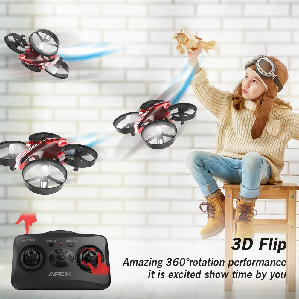 Apex Red Global Drone Мини-Дрон Радиоуправляемый вертолет Безголовый мини Квадрокоптер Дрон лучшая игрушка для детей zabawki