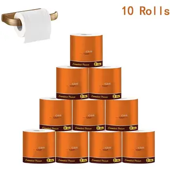 

10 Roll Home Kitchen Bathroom Disposable Cleansing Toilet Paper Tissue Napkins