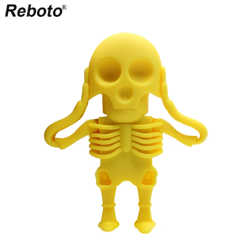 Cartoon USB Flash Drive 64GB 32GB 16GB 8GB Skull Skeleton Memory Stick U Stick Flash Disk Mini Key Pendrive Creative Gift