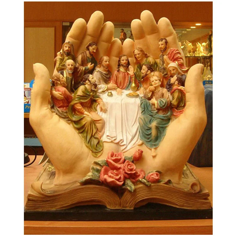 Full Square Round Diamond Painting Holy Book Hand Hold The Last Supper 5DDiy Mosaic Embroidery Jesus Cross StitchZP-3414 | Дом и сад