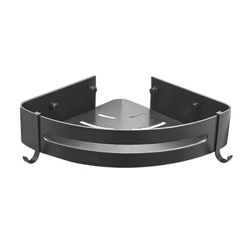 

Large Capacity Universal No Drilling Corner Storage Holder Easy Install With 2 Hooks Toilet Shower Shelf Wall Mounted Home