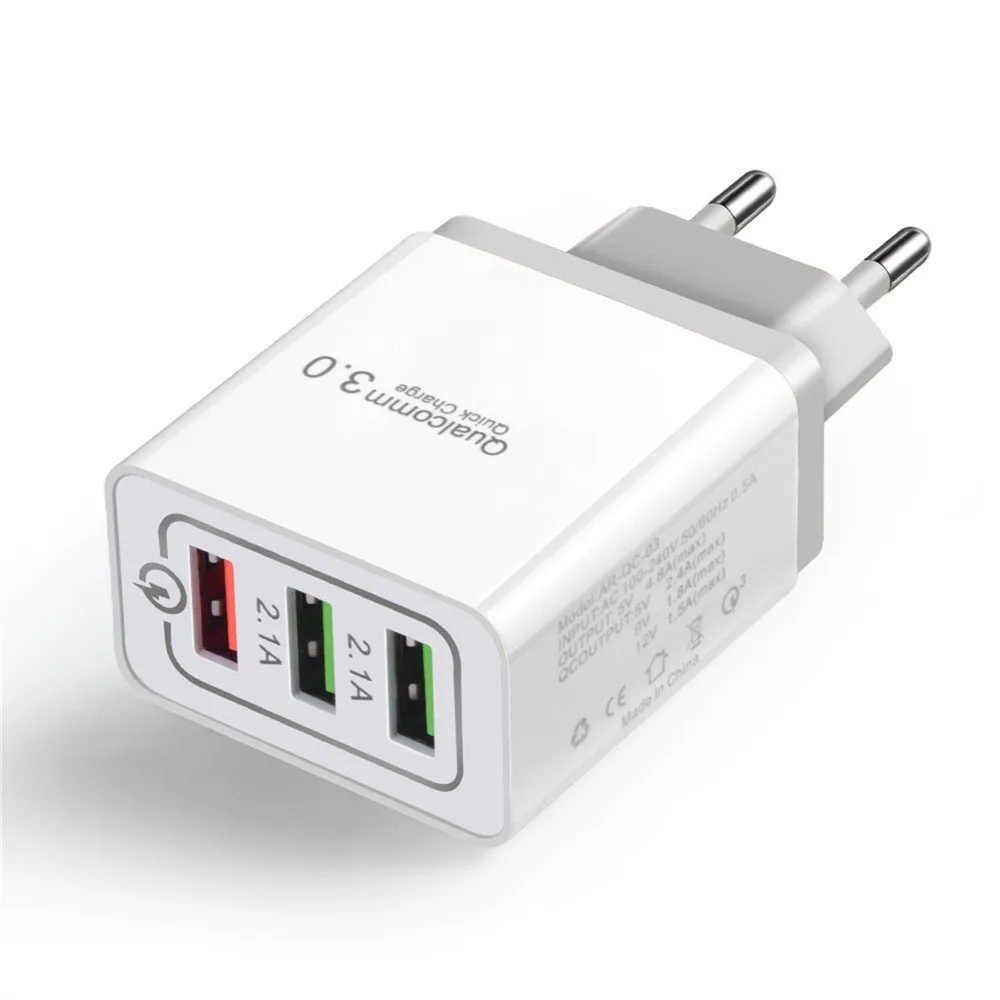30W 3-Порты и разъёмы USB Wall Зарядное устройство с двух портов для быстрой зарядки 3,0 Порты для iPhone для Samsang Порты и разъёмы в состоянии Зарядное устройство usb Зарядное устройство имеет высокую эффективность