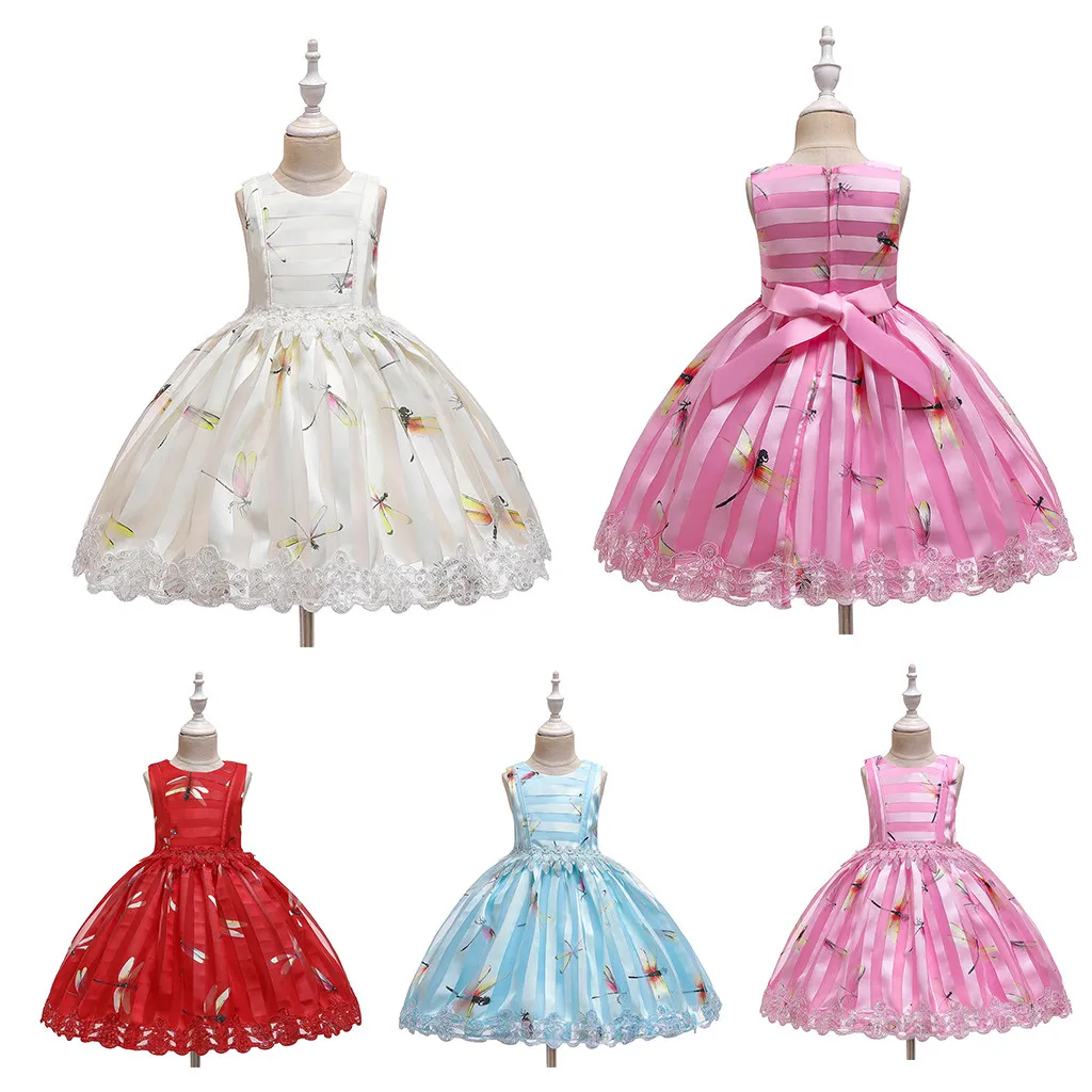 Платье для маленьких девочек платье принцессы для детей девочек без рукавов с вышивкой праздничное платье одежда для костюмированной вечеринки платье для малышей 1210