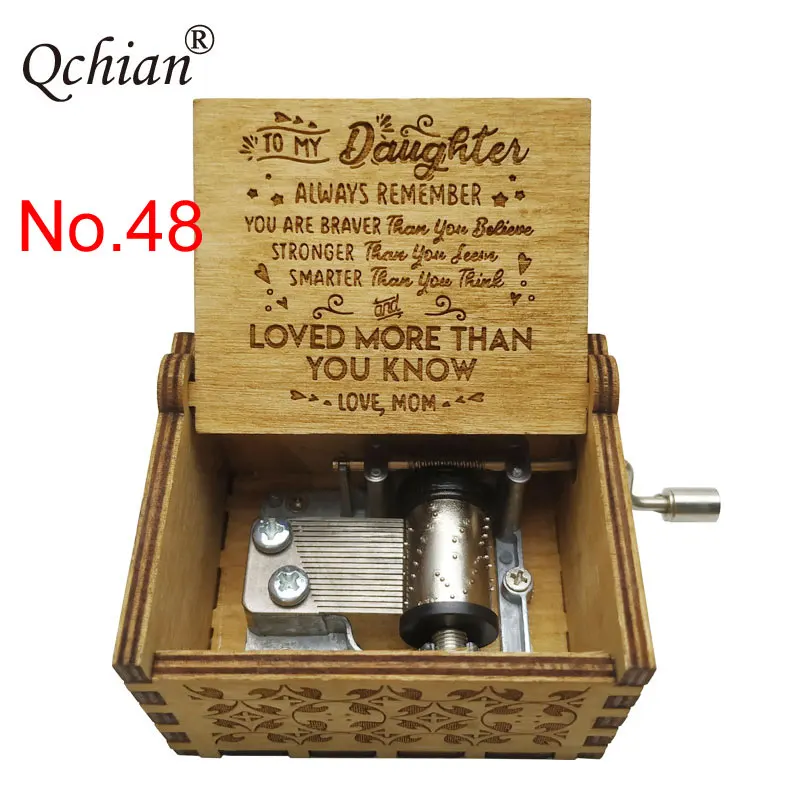 K-jinshu-40-48 Деревянная рукоятка Love Dad And Love Mom музыкальная шкатулка Cajita музыкальная рукоятка для мамы и подарки для папы подарок на день рождения - Цвет: K-jinshu-40-48
