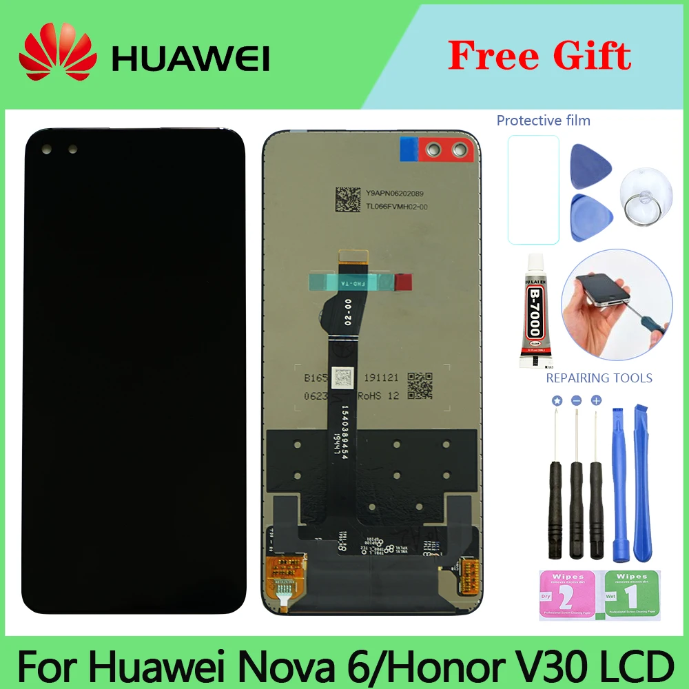 Оригинальный ЖК-дисплей для HUAWEI NOVA 6 сенсорный экран с рамкой Honor V30 View 30 запасная