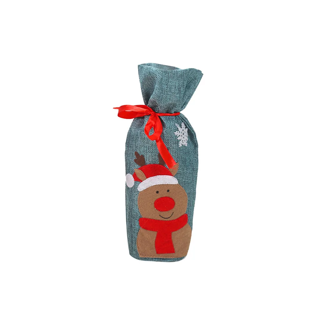 B Merry Christmas Santa Wine чехол для бутылки Xmas Festival вечерние украшения стола подарочный набор из ткани для хранения бутылок 32x13cm#24 - Цвет: B