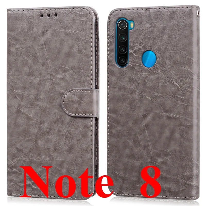 Чехол для телефона для Xiaomi Redmi Note 8 Pro Чехол силиконовый бампер кожаный флип-чехол для Xiaomi Redmi Note 8 PRO Note8 Pro черный Fundas - Цвет: Gray- Note 8
