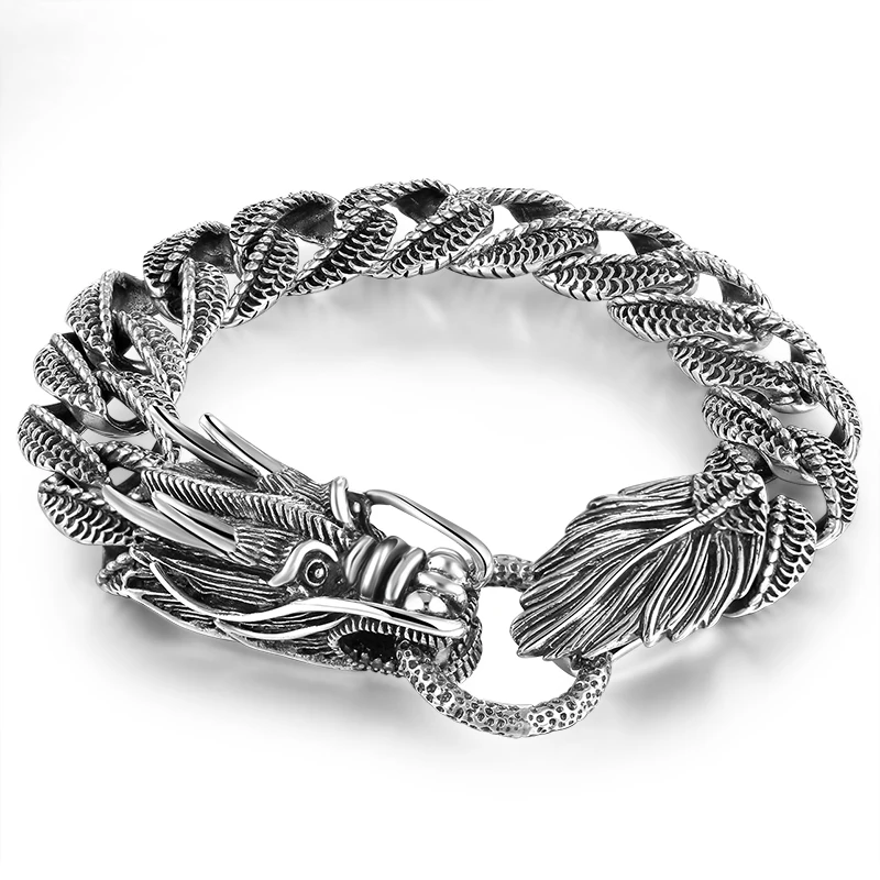 Cigovo925 серебряные ювелирные изделия Ретро тайский серебряный персональный тиран Мужской Дракон браслет грубая мода мужской подарок