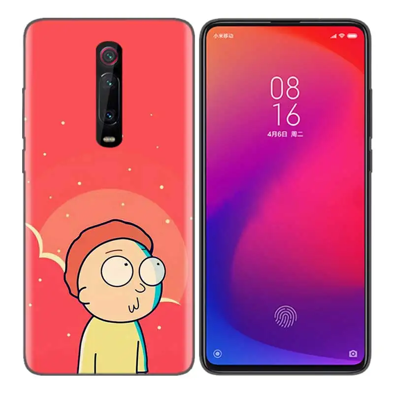 Черный Черный мягкий силиконовый чехол-сумка для Xiaomi mi 9T CC9 Red mi 4 4X5 6 6A 7 7A Note Plus K20 Pro F1 Tampa Fall Rick and Morty S - Цвет: Черный