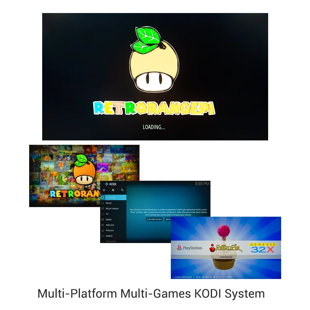 128GB RETRORANGEPI игровая станция KODI настольный мини ПК HDMI w/17000+ игры ретро пирог система KODI аркадная полный комплект