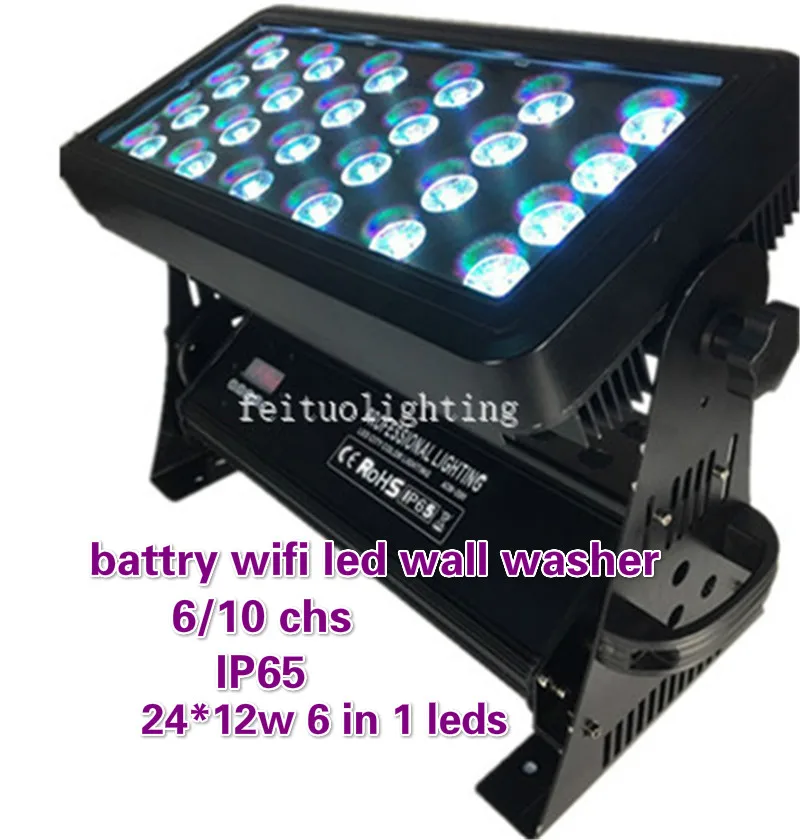 E-(4 шт./Партия+ fly чехол) Батарея Wi-Fi Беспроводной Led Цвет 24*12 Вт 6 in1RGBWA УФ сценический осветительный фонарь
