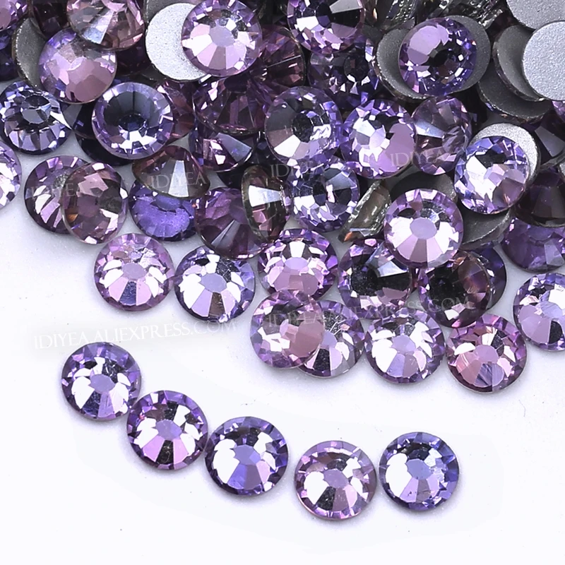 Vitrail Rose Violet Non Hot Fix Rhinestones 3D nail art crystals strass glass glitters for DIY manicure art decor