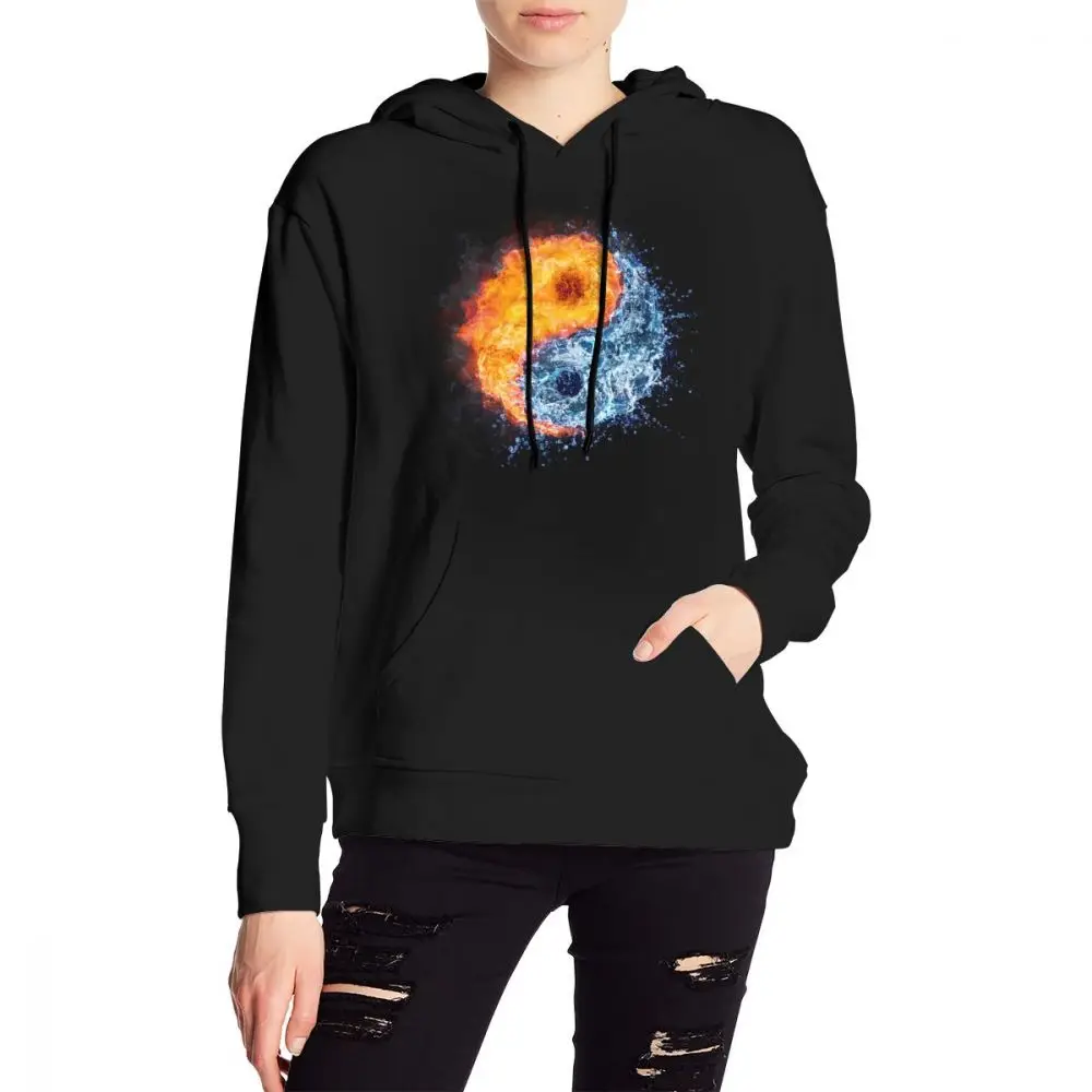 Fire And Water Yin Yang зимняя одежда женские толстовки толстовка 2020 с капюшоном