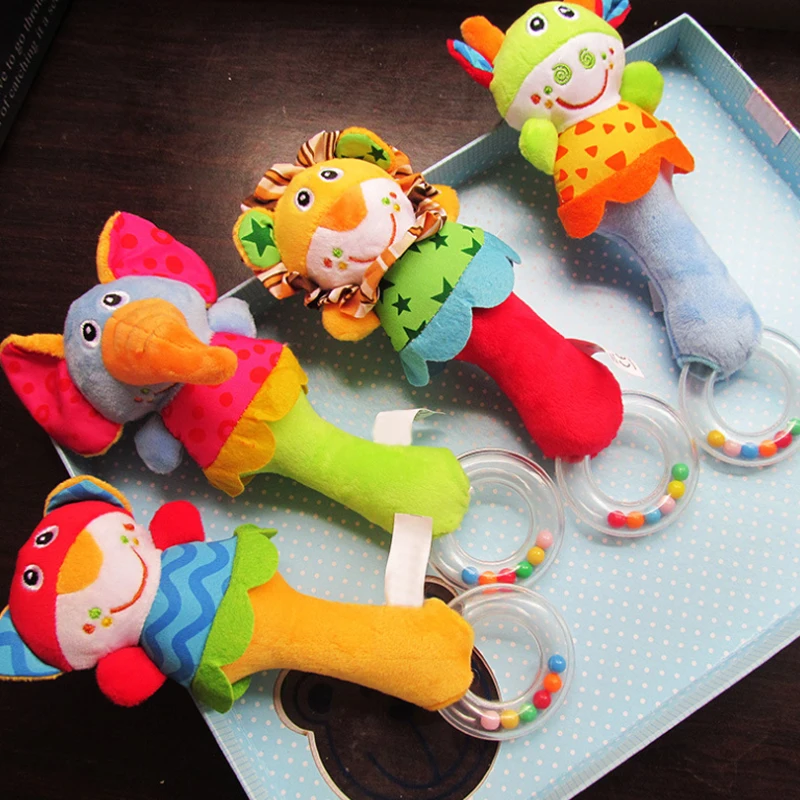 2 Months-3 Years Baby Toys Rattles Mobile Cute Animal Plush Toy Baby Newborn Infant Educational Soft Toys For Children Toddler