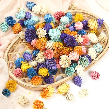 

20Pcs/lot Artificial Flower Pine cones For Christmas Wedding Home Decoration DIY Garland Gift Box Handmade Fake Flowers Decor