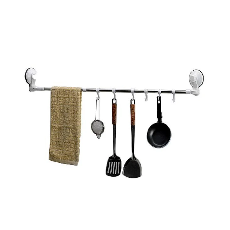 Suction Cup Towel Holder Rack Wall Mounted Towel Hanger Rack Bar Shelf Bathroom Hook Kitchen Wipes Hanging
