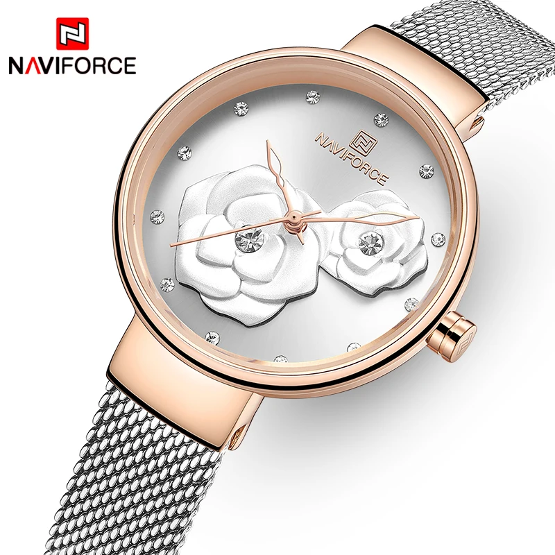 Часы наручные NAVIFORCE женские кварцевые брендовые Роскошные водонепроницаемые