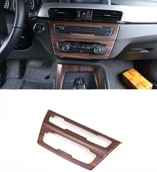 

Pine Wood Grain ABS Chrome Central Control Decorative Frame Trim For BMW X1 F48 20i 25i 25l 2016-19 X2 F47 2018 Car Accessories