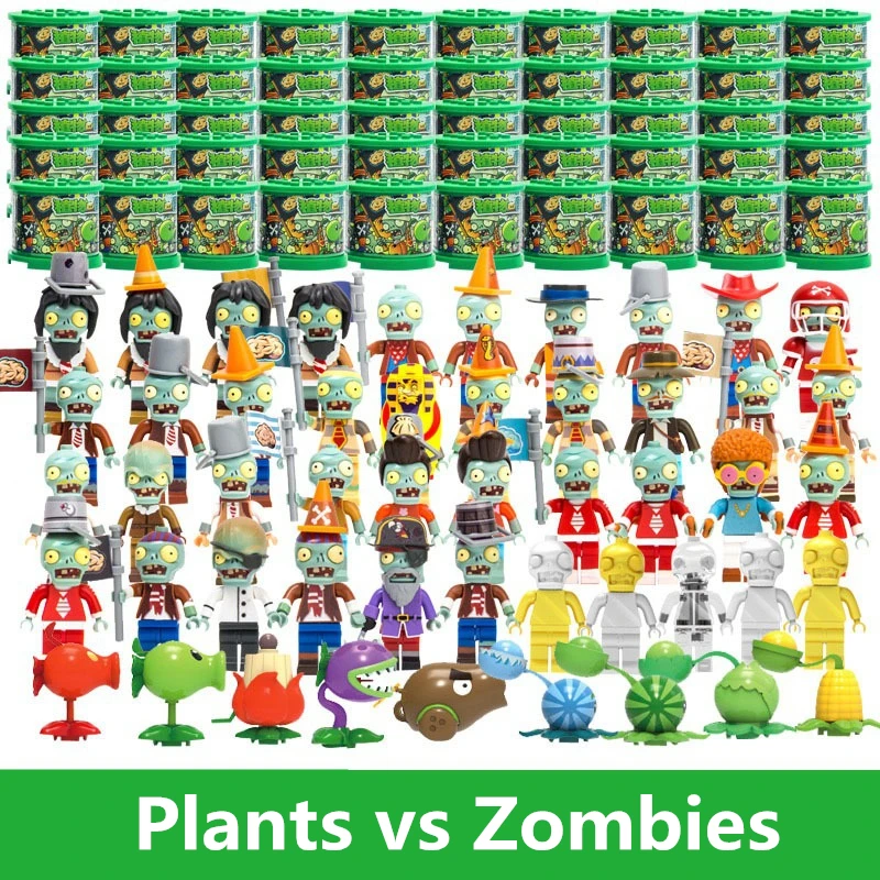 Растения против фигурки зомби строительные блоки PVZ куклы игра кирпич игрушки