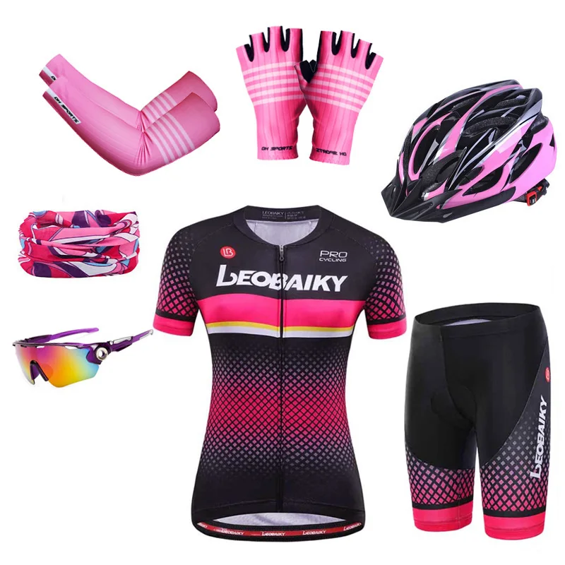 Racing Cycling Jersey Set Women Bicycle Clothing Ladies Breathable