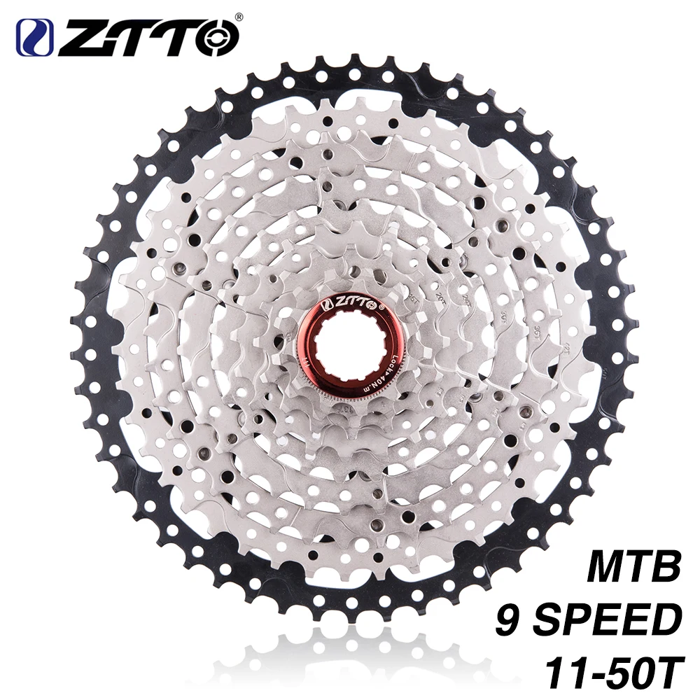 

ZTTO MTB 9 Speed 11-50T Cassette Mountain Bike Sprockets 9s Flywheel 50T 9v K7 Wide Ratios 9speed Compatible M430 M4000 M590