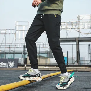 Autumn Athletic Pants Men's Korean-style Cotton Casual Pants Trend Teenager Spring And Autumn Slim Fit Capri Pants Men'S Wear