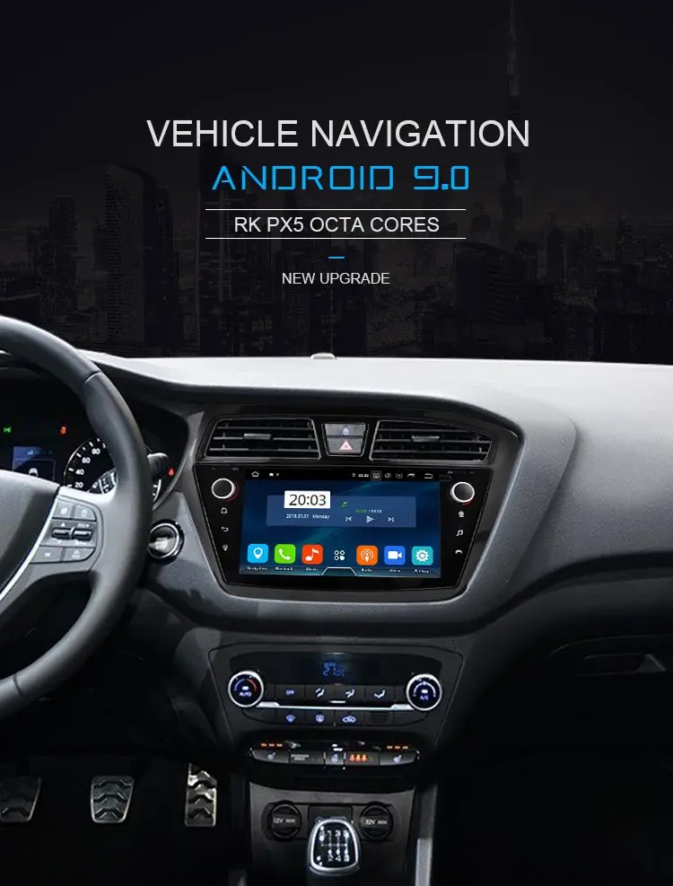 LJDA 9 дюймов Android 9,0 автомобильный мультимедийный плеер для HYUNDAI i20 gps стерео 2 Din автомагнитола 4G+ 64G DSP Восьмиядерный