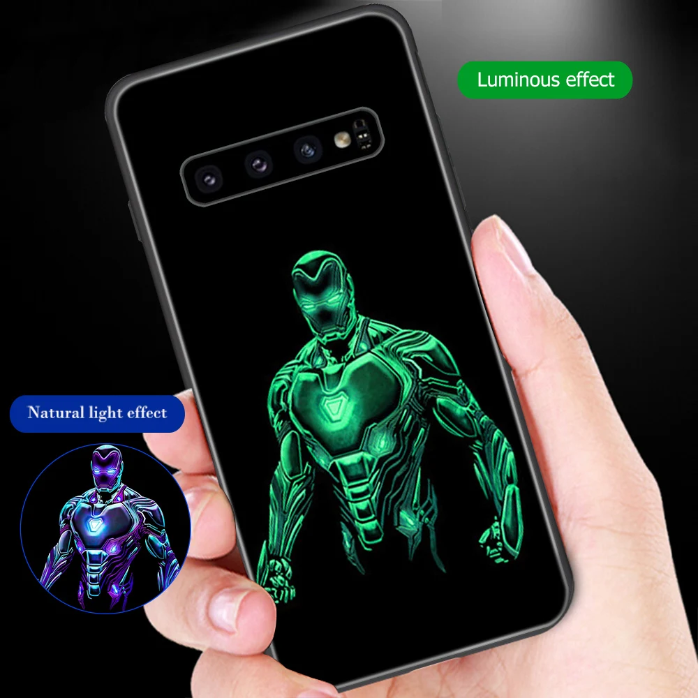 Стекло чехол с принтом Marvel для samsung Galaxy A50 S10 S10e S9 S8 S7 Примечание 10 9 8 A40 A70 A30 A6 A7 A8 A9 J4 J6 J7 плюс Prime чехол Fundas