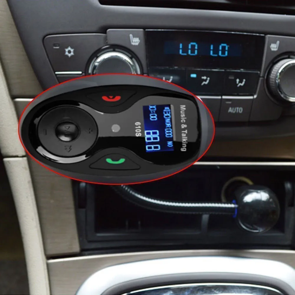 Автомобильный комплект, mp3-плеер, беспроводной Bluetooth, fm-передатчик, модулятор, ЖК-дисплей в автомобиле, громкой связи, идентификатор звонящего, дисплей для iPhone для samsung