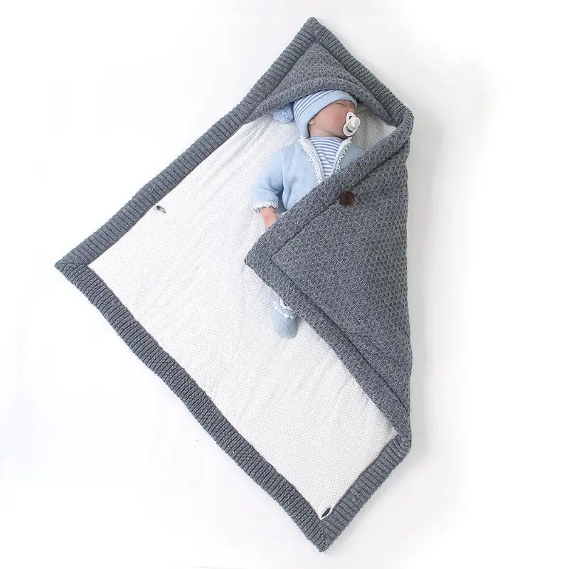 Baby Knitted Sleeping Bag Stroller Blanket Wrap Non-woven Mattress Newborn Bedding Swaddle Envelope Kid Warm Accessories