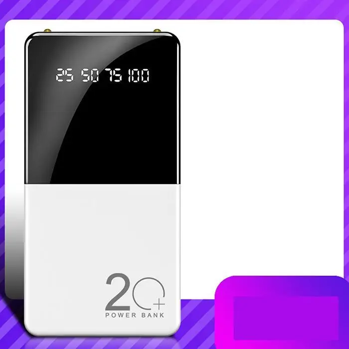 Ультра-тонкий Банк питания телефон 20000mAh цифровой банк питания дисплей микро портативное зарядное устройство для дома, Повседневная DC5V2A