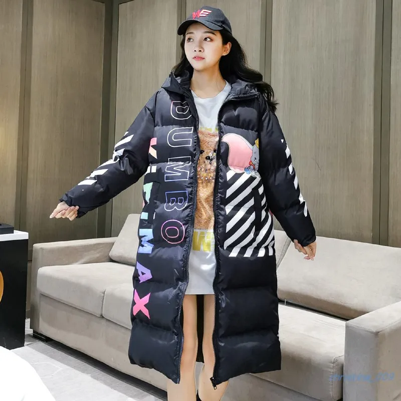 8 видов конструкций, Женская корейская мода, мультяшное пальто размера плюс, свободная Высокая уличная длинная куртка, зимний теплый толстый кардиган