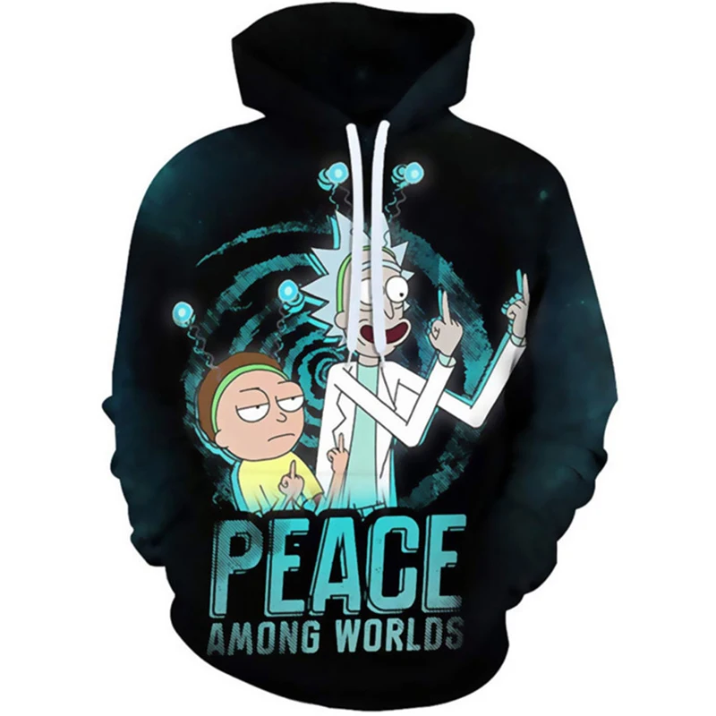 Sudadera con capucha de rick morty para hombre, prenda deportiva con diseño novedoso de ri ck e mo rty, en 3d, a la moda, casual, moletom com, 2021