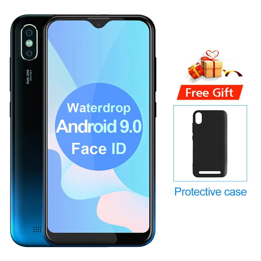 Мобильный телефон LEAGOO M12, 5,7 дюйма, 19:9 HD+ ips, экран в виде капли воды, 2 Гб ОЗУ, 16 Гб ПЗУ, Android 9,0, MT6739V, 3000 мАч, камера 8 МП, 4G Sma - Цвет: phantom blue