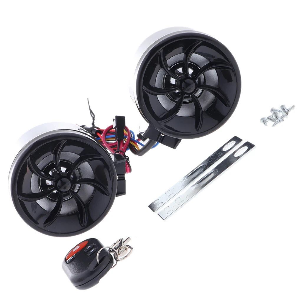 Motorcycle Alarm Audio Sound System Stereo Speakers,Radio/MP3 Music Player Remote Control Alarm Speaker