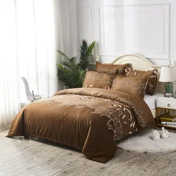 

Artificial Embroidery comforter bedding set elegant Queen King size bed duvet cover set Quilt Cover set Pillow case Bedclothes