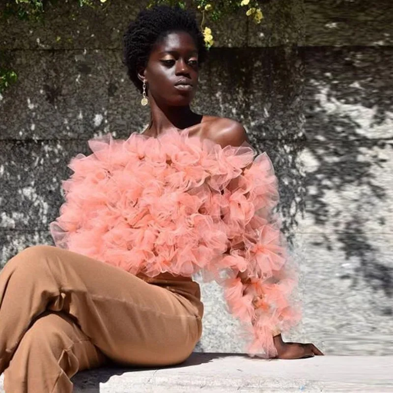 Ruffle tulle shirt Clearance