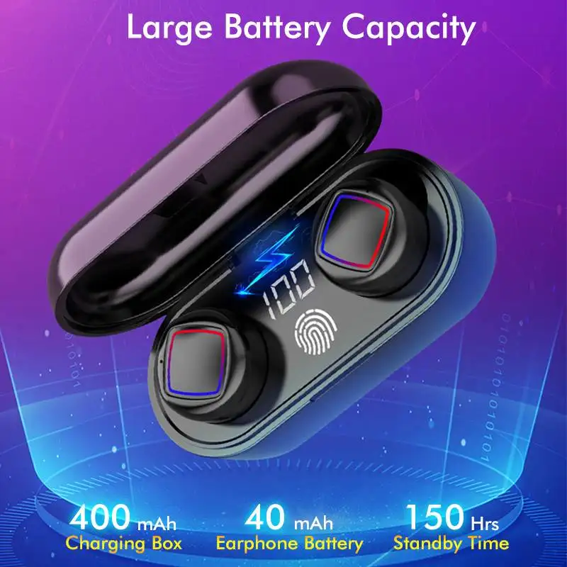 TWS 5,0 bluetooth наушники 6D стерео беспроводные наушники HIFI объемные спортивные наушники 3D отпечаток пальца сенсорное управление наушники