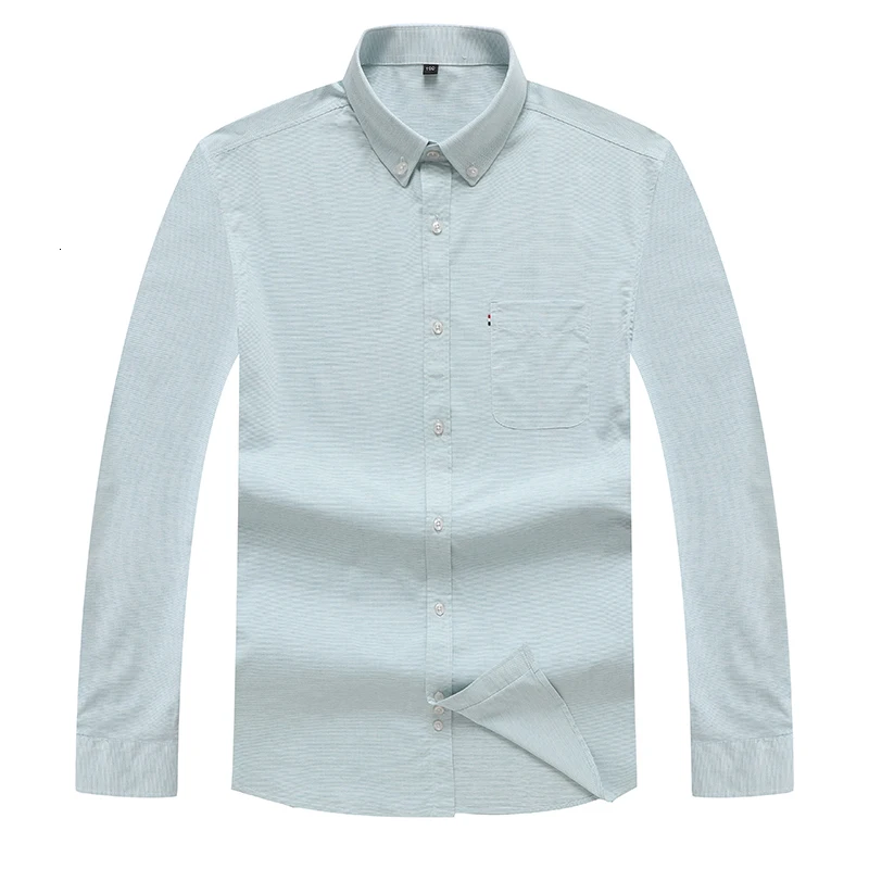Повседневные мужские рубашки размера плюс 10XL, 9XL, 8XL, 7XL, 6XL, свободные мужские рубашки, брендовые деловые рубашки с длинным рукавом, мужская одежда - Цвет: Green