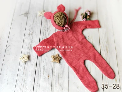 bear set 12 Реквизит для фотосъемки новорожденных; шапка с медведем для маленьких мальчиков и девочек+ Комбинезоны bebe fotografia; аксессуары для фотосессии; одежда для малышей - Цвет: bear set 12