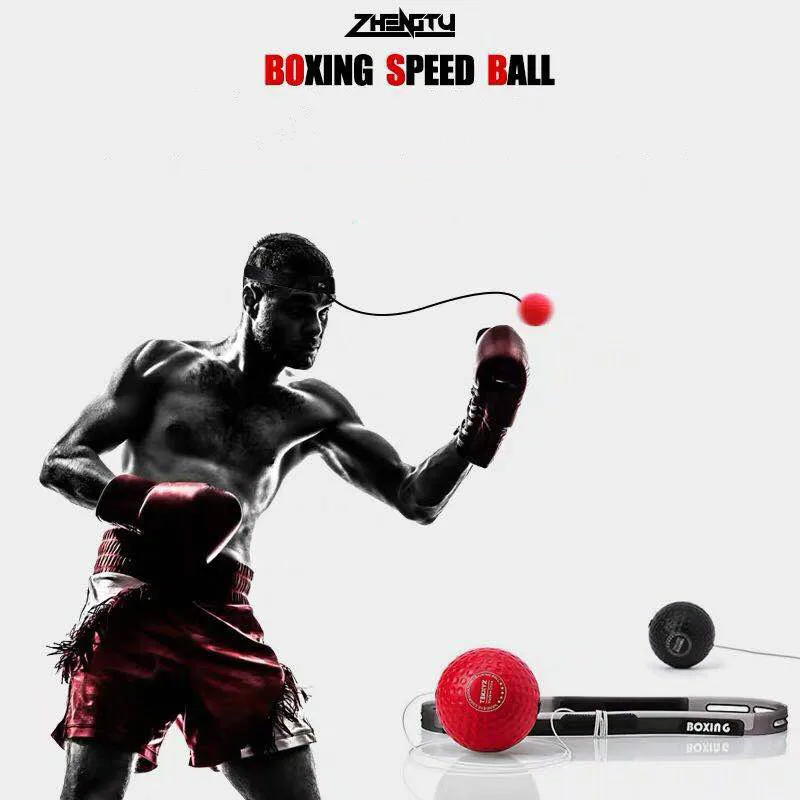 

Reflex Ball Boxing Reflex Speed Punch Ball Muay Tai MMA Sanda Boxer Raising Reaction Force Hand Eye Training Set Two Boxing Ball