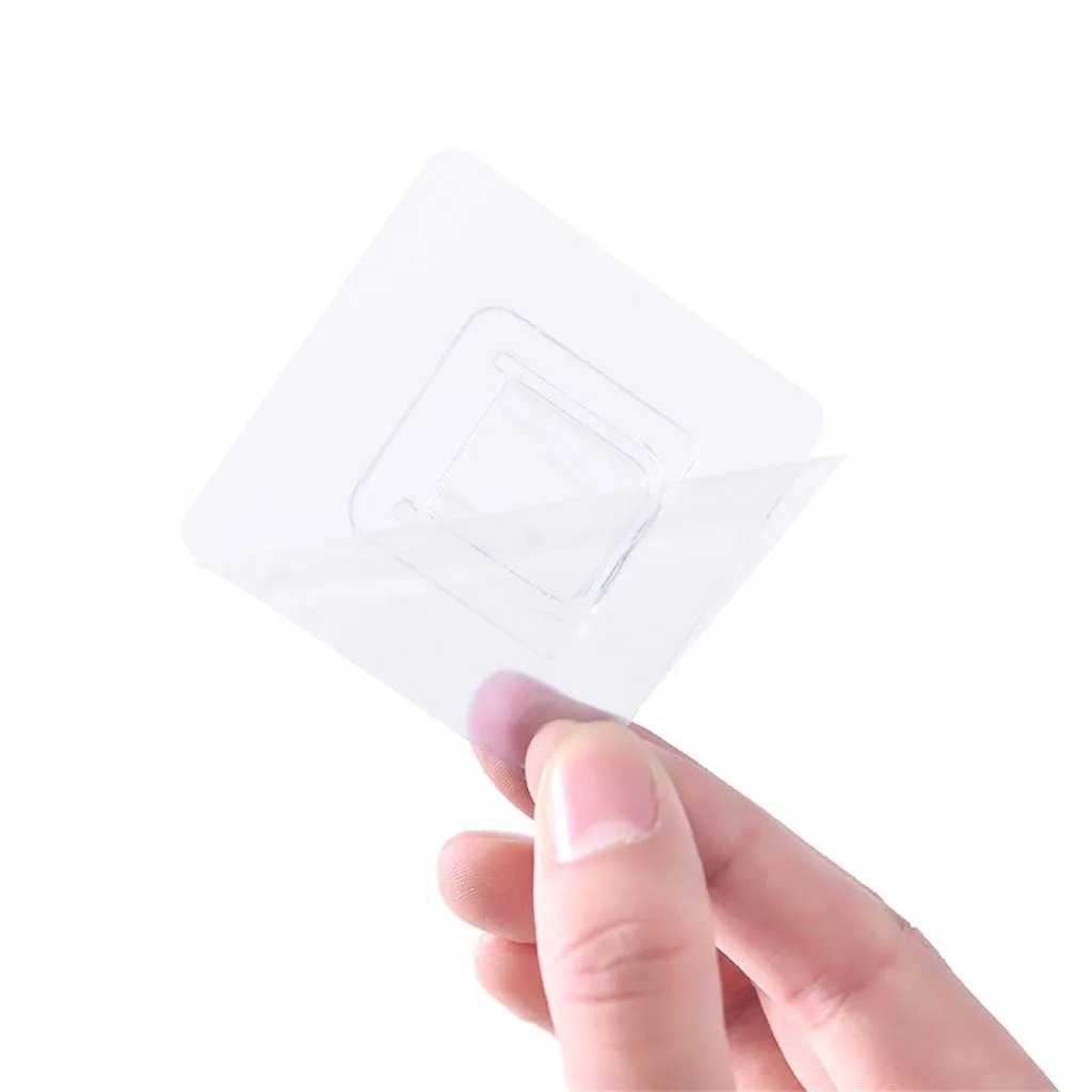 10pcs Seamless adhesive sheet U-shaped buckle Paste sheet Punch-Free Seamless Patch U-Shaped Buckle Rack Soap Box Paste#B