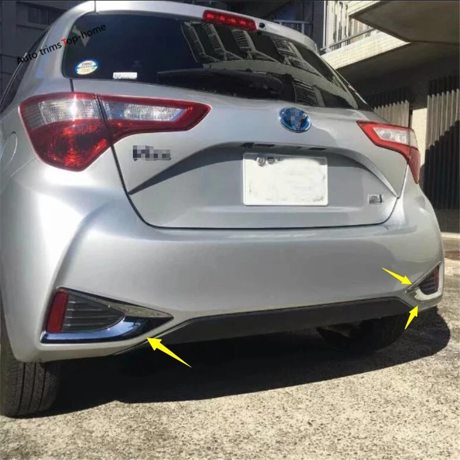 Yimaautoпланки задние противотуманные фары лампа Foglight рамка Крышка отделка 2 шт. подходит для Toyota YARIS/VITZ Внешний Хром ABS