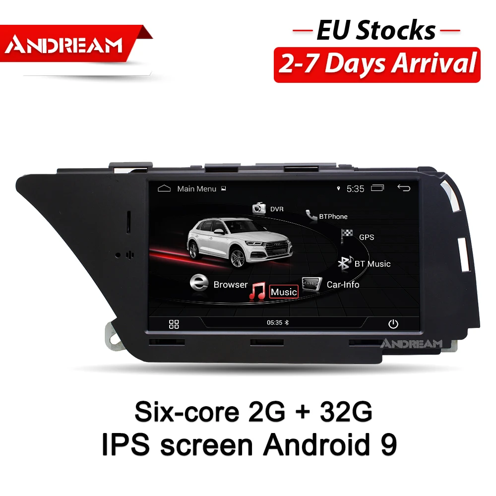 7" Android 9 Six-core 2G+32G Car Multimedia for AUDI A4 S4 A5 S5(2008- B8) Q5(2010-) Bluetooth gps navigation Wifi