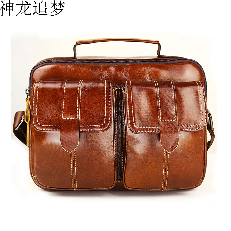 

Men Genuine leather business bag men's fashion cowhide briefcase bag shoulder bag male retro messenger bag totes handbag